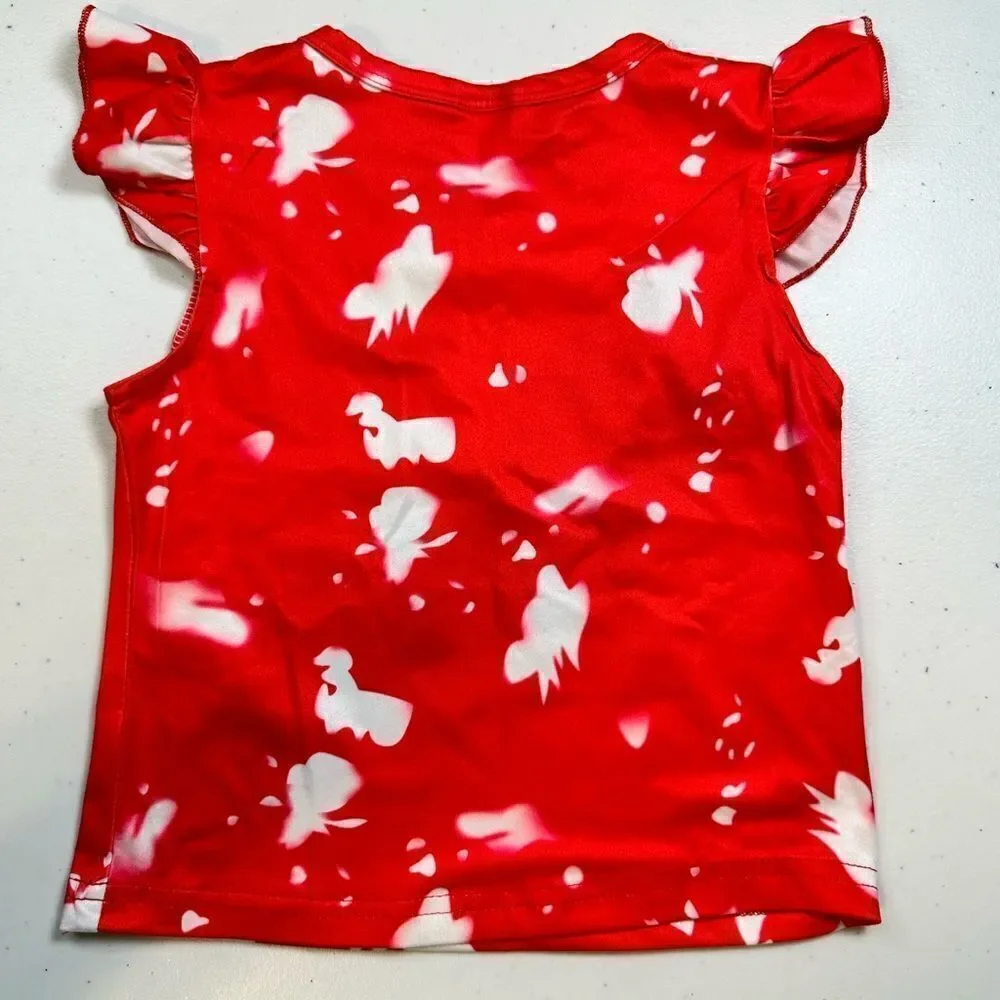NWT Toddler Girls Red Blue Shorts & Short Sleeve Tee Dress Seuss” - Size 3/4T
